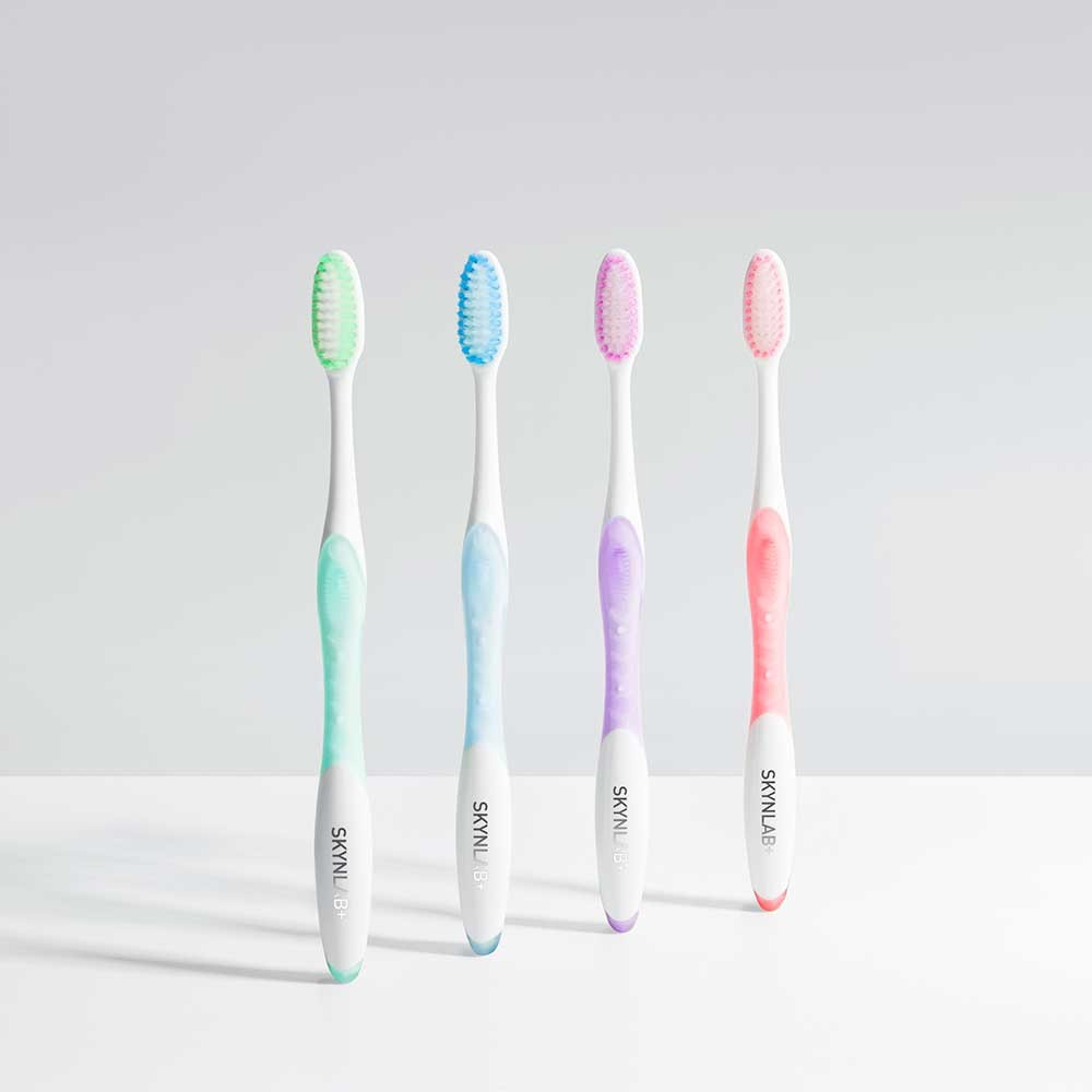 SKYNLAB แปรงสีฟันแพ็ค 4ชิ้น Premium Slim Soft Toothbrush