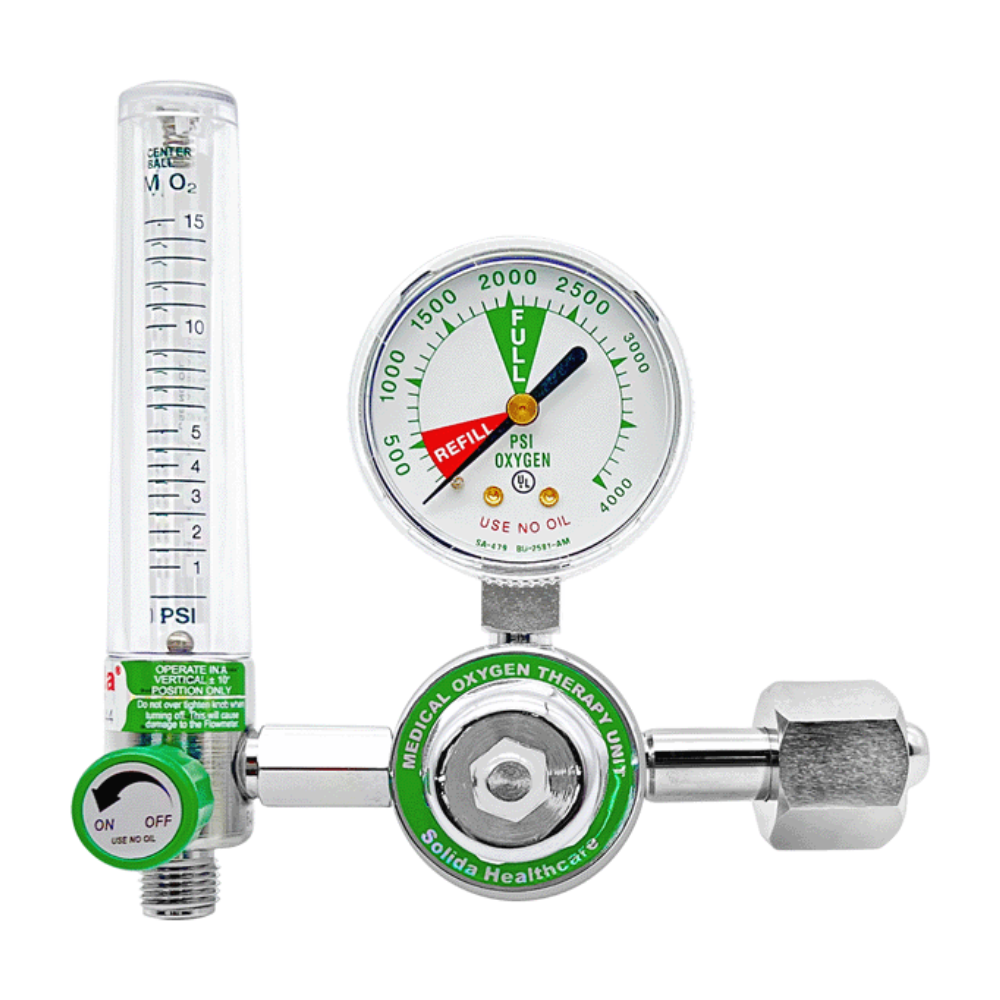 Solida Diaphragm with Flowmeter เกจ์ปรับแรงดันออกซิเจน