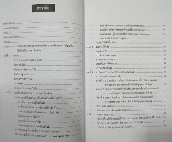 ประสิทธิผลของการสื่อสารในการเผยแผ่ธรรมะ หลักสูตรการพัฒนาจิตให้เกิดปัญญาและสันติสุข (ฉบับย่อ)