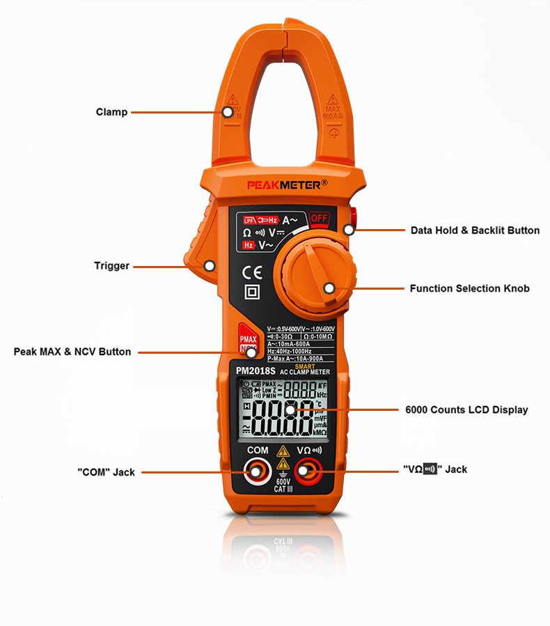 PM2018S Smart AC Digital Clamp Meter *(สินค้ารับประกัน 1ปี)*