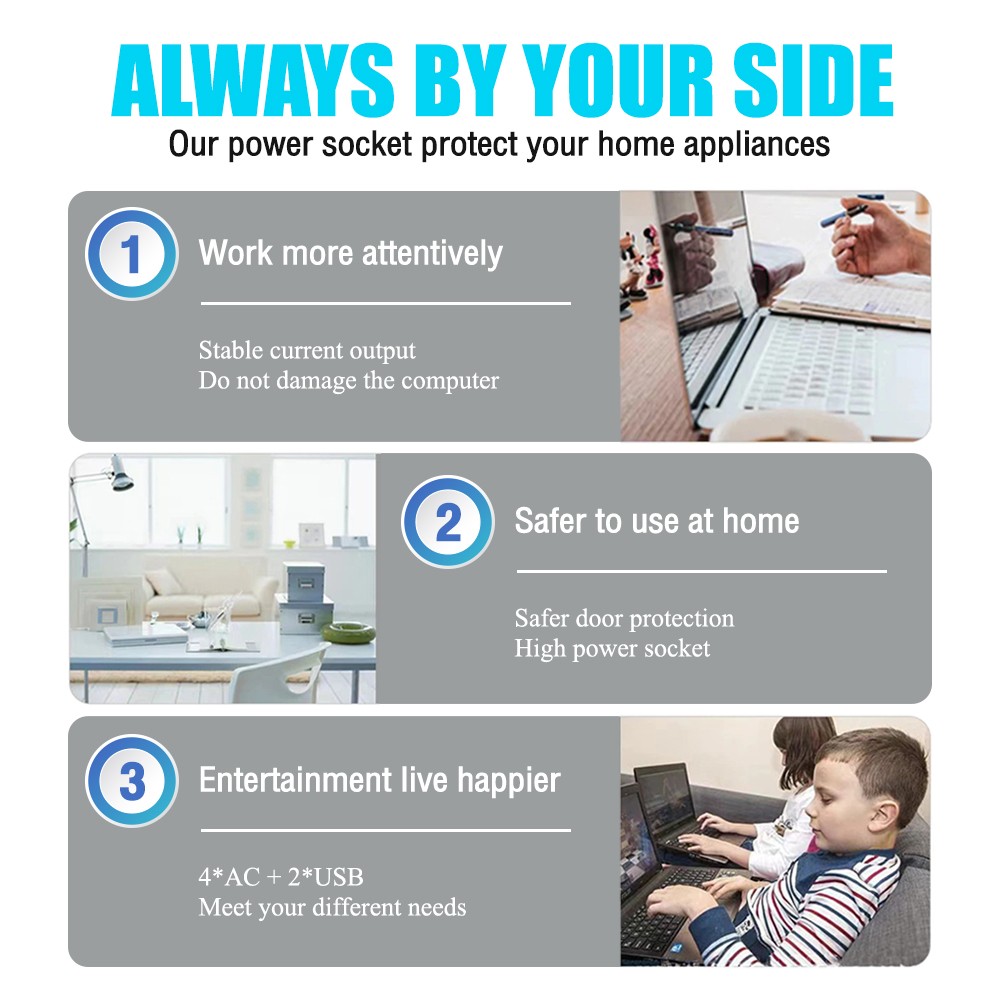 Oker PC-3879-2U OKER ปลั๊ก4เต้า 5สวิทย์ 2USB สาย 5เมตร PC-3879-2U 5เมตร PG-OK-05-3879U