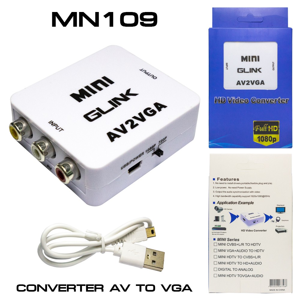GLINK MN-109 GLINK AV TO VGA CONNECTOR SKU-02033