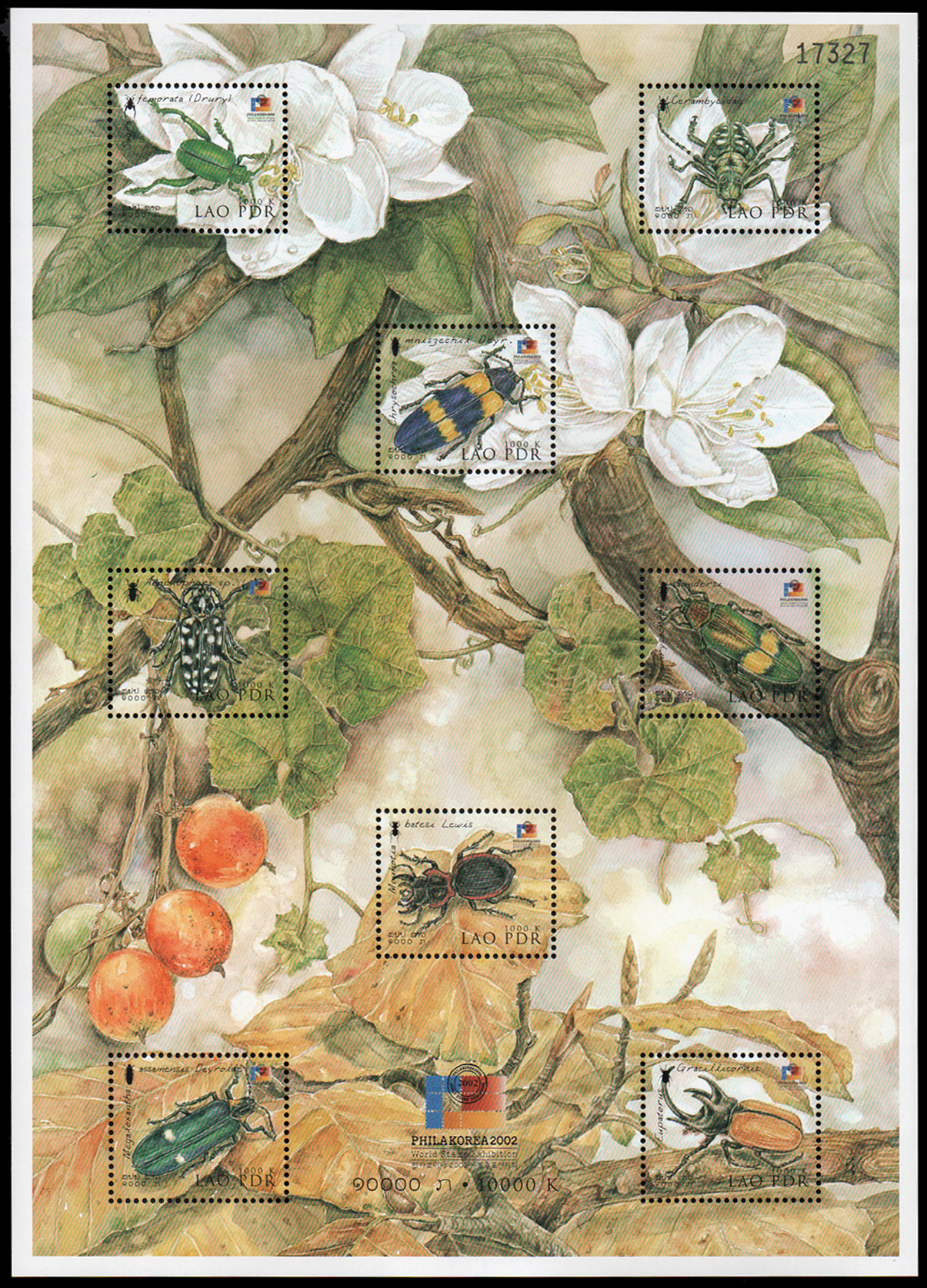Beetles - International Stamp Exhibition "PhilaKorea 2002" - Seoul, South Korea