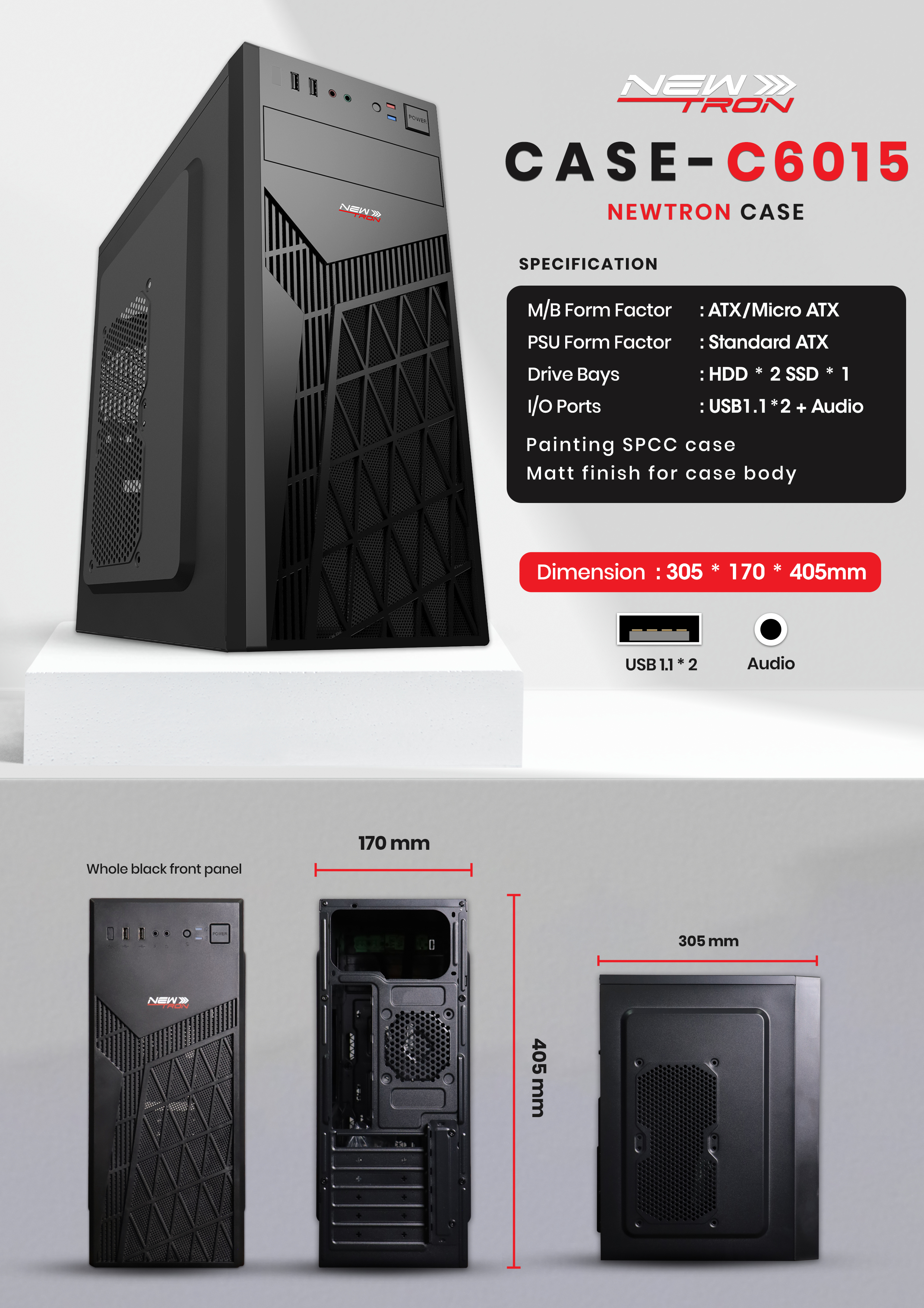 NEWTRON CASE ATX / No POWER SUPPLY SKU-02846