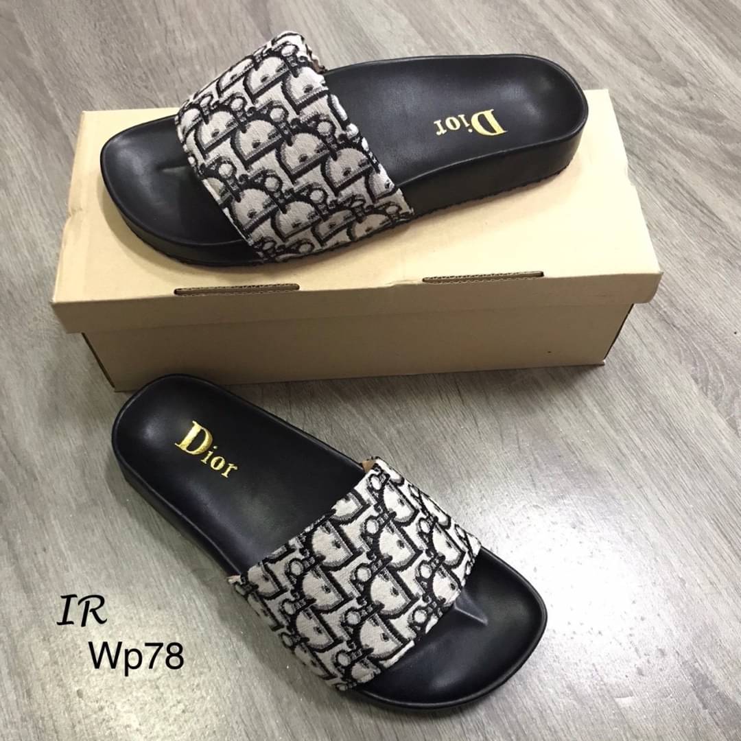 รองเท้าแตะแบรนด์เนมดิออร์ Dior shoes สีดำ-Size 36