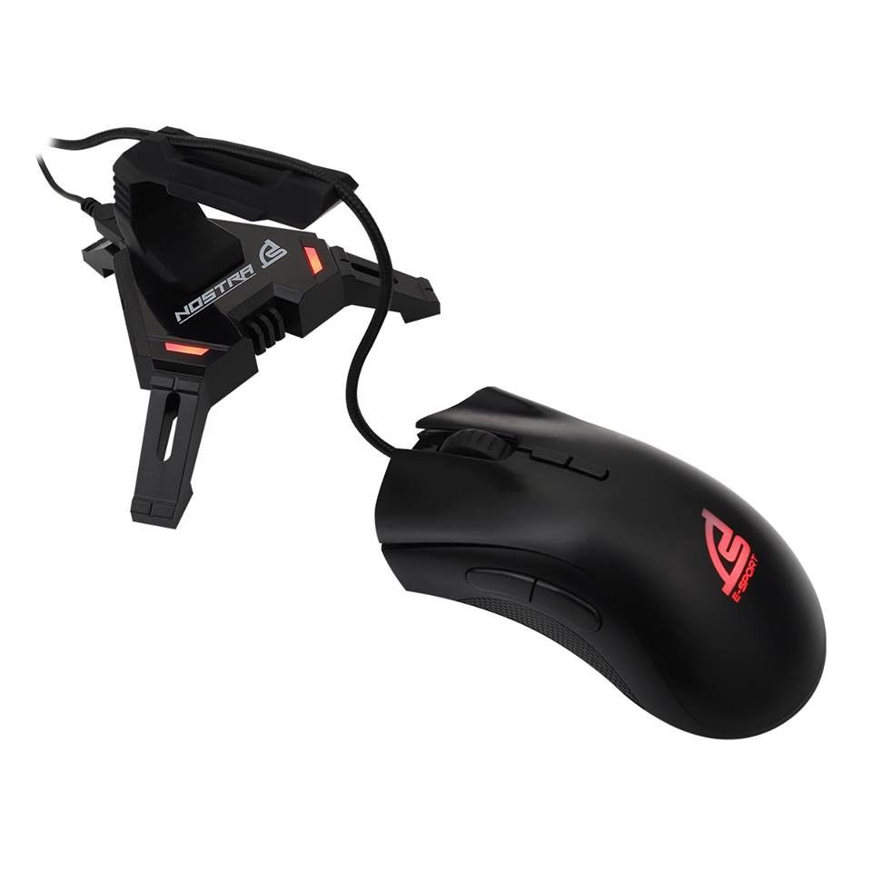 SIGNO SIGNO E-Sport BG-700 Mouse Bungee USB HUB เมาส์บันจี่ จัดสายเมาส์ ยูเอสบีฮับ BG700 MO-SI-BG-700BK