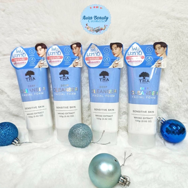 Tha ฑา Deep Cleanser Facial Foam 100 กรัม โฟมล้างหน้า for Sensitive Skin สำหรับ ผิวแพ้ง่าย โฟมมะหาด
