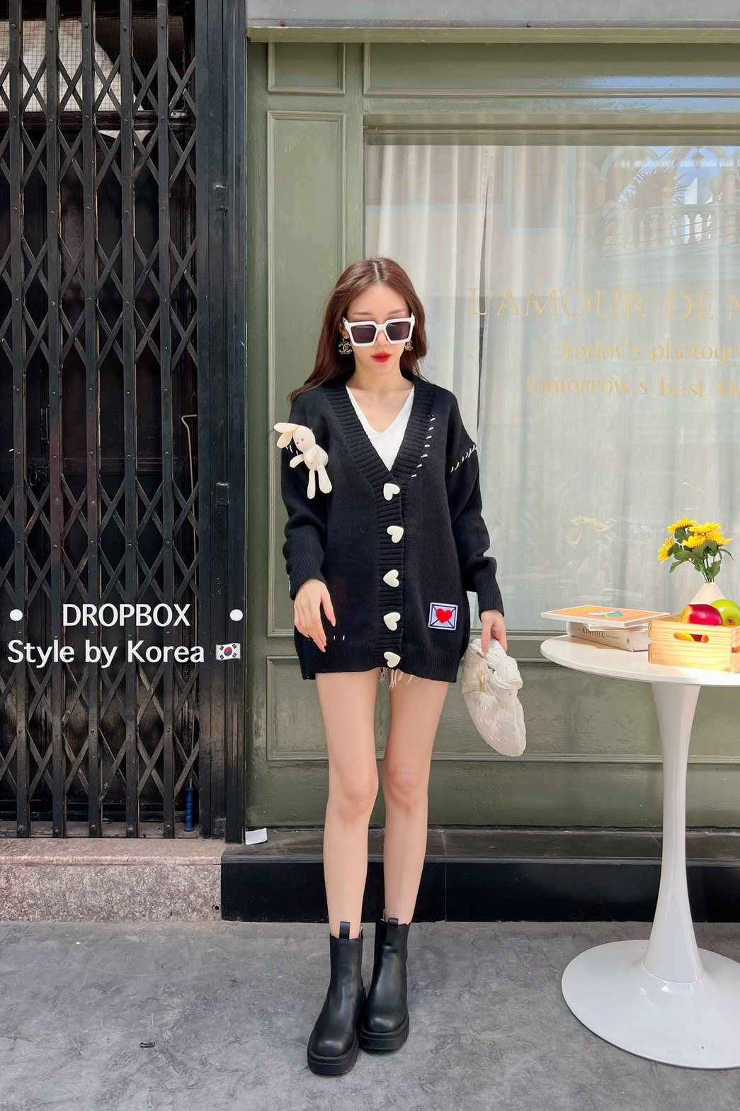 Korea Cadigan With Envelope & Bear 3D Brooch เสื้อใหม่พรหมคาดิแกนแขนยาวรุ่นนี้น่ารักมากมาพานิ่มทรงสวย