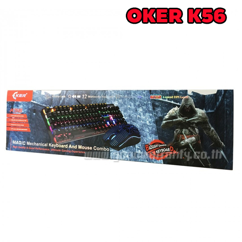 K56+MOUSE OKER KEYBOARD Mechanical RGB สีดำ KB-UB-OK-K56BK