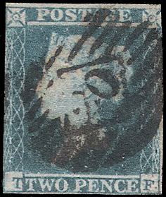 1841 No.4 Blue Imperf