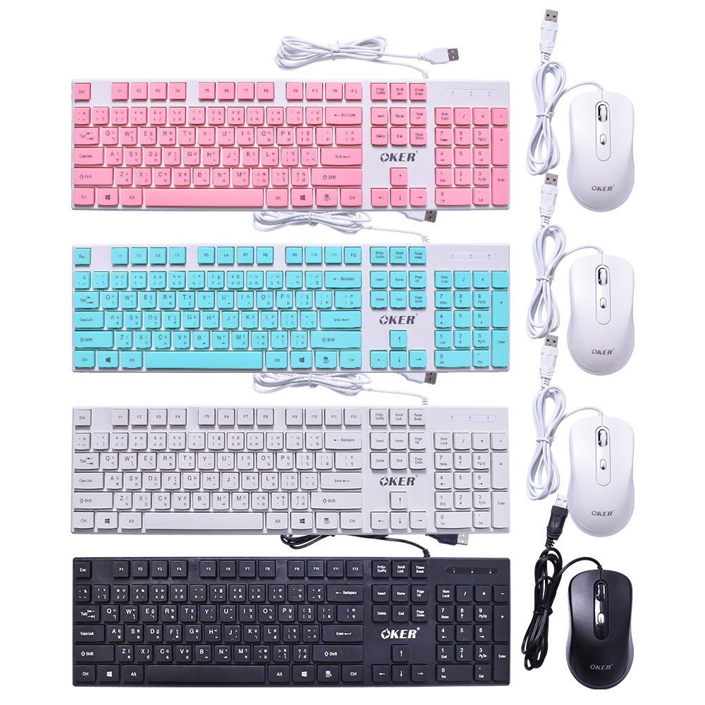 KM-378 OKER CHOCOLATE KEYBOARD +MOUSE USB KB-KM-OK-378XX