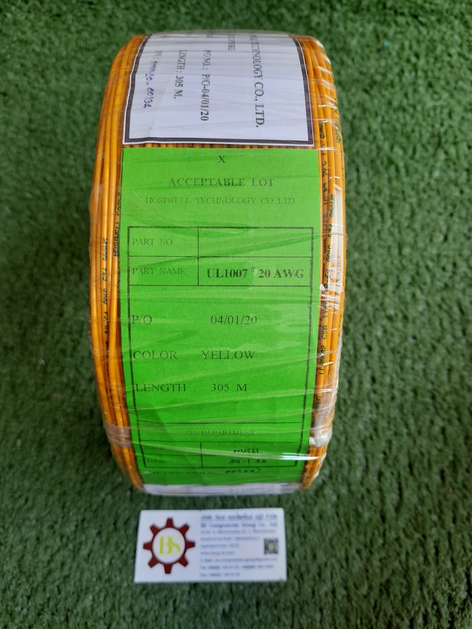 HOSIWELL : สาย UL1007 -20AWG-Yellow 305m/roll