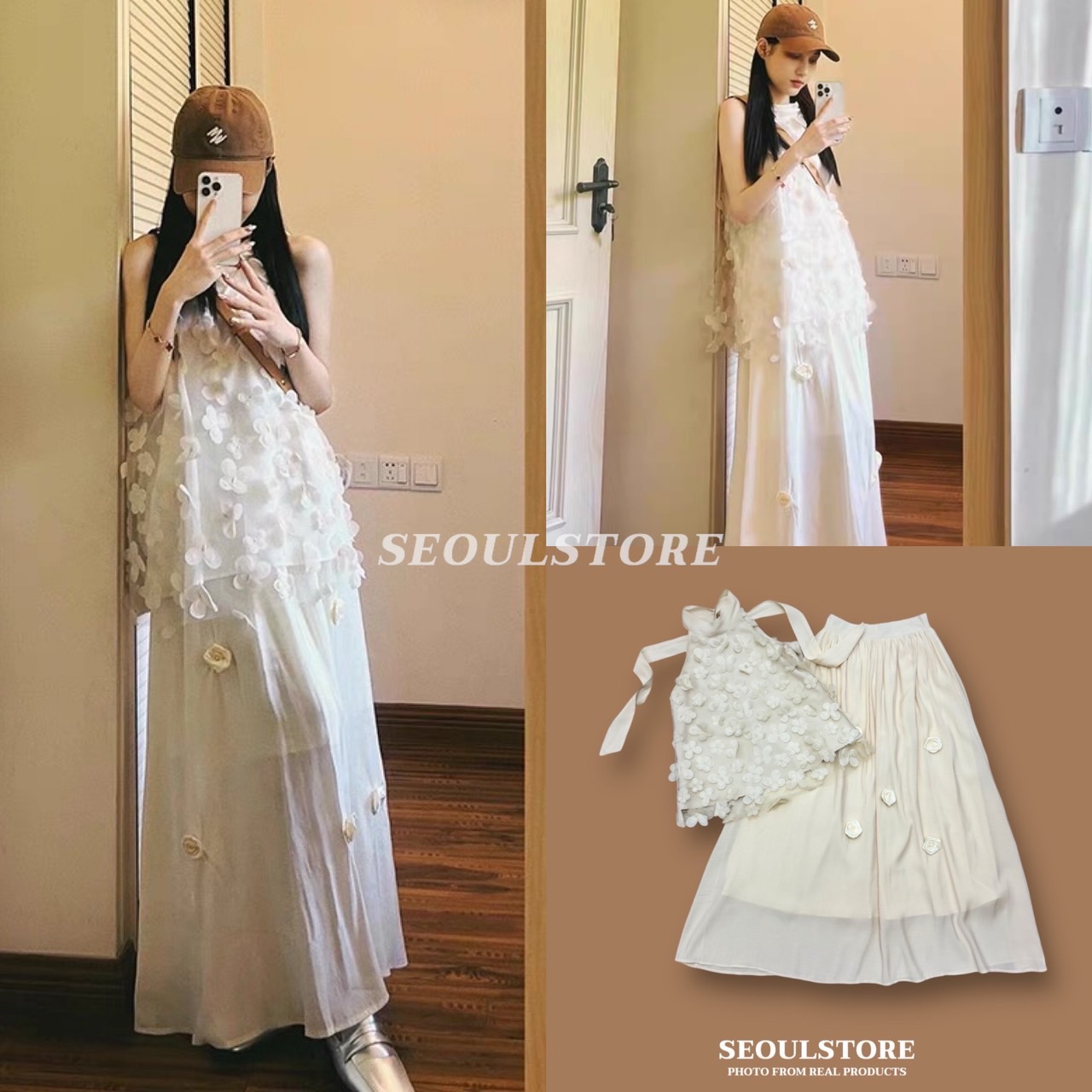 🇰🇷𝐁𝐲 𝒔𝒆𝒐𝒖𝒍𝒔𝒕𝒐𝒓𝒆 𝐃𝐞𝐭𝐚𝐢𝐥 :ชุดเซ๊ท 2 ชิ้น แถมเข็มกลัดดอกไม้ เสื้อออกแบบดีไซน์ได้สวยหรู แต่ง ป๊อปอั