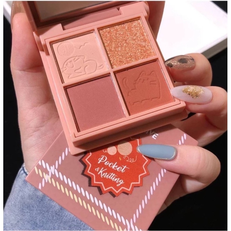 Hold Live Pocket & Knitting Eyeshadow Palatte 4 Colors อายแชโดว์พาเลต ทาตา