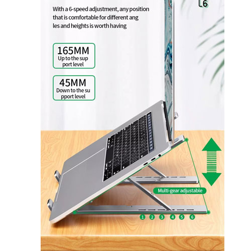 N3รุ่นใหม่ ที่วางโน๊ตบุ๊ค Notebook แท่นวางโน้ตบุ๊ค ที่ตั้งโน้ตบุ้ค10-17.3 นิ้ว อลูมิเนียม HL-YT-CR-NB3GY