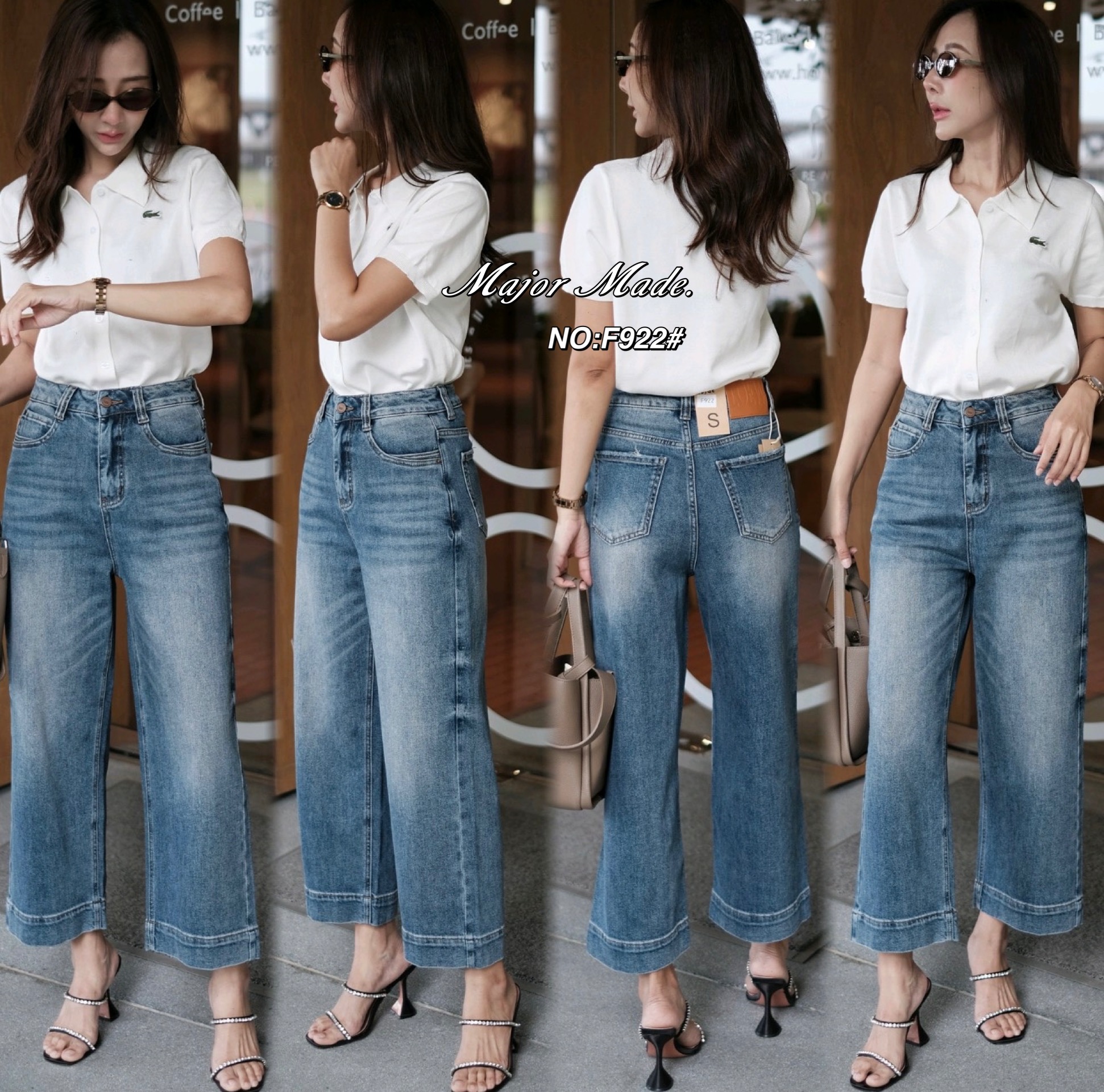 No. RGF922# S-XXL -กางเกงยีนส์ขา9ส่วน ทรงมาใหม่คะ ทรงนี้ปีนี้มาแรงมากค่ะ ทรงเรียบๆ ปลายขาเย็บ เอวสูง เนื้อผ้ายืดหยุ่นเก็บทรง ใส่ดูเพรียวมาก（ผ้ายืด) ใส่สบายมว๊าก สีคือสวยมากๆ ตัวนี้ใส่ได้ตลอด ควรมีติดตู้กันนะคะ มีแต่ปลื้มค่ะ