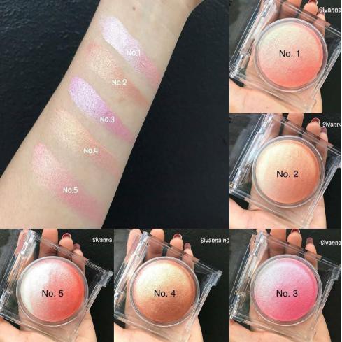 Sivanna Colors Rainbow Baked Blush HF370 ซีเวียน่า บรัชออนเรนโบว์ บลัชออนไล่สี บลัชออน เนื้อฝุ่น สายรุ้ง