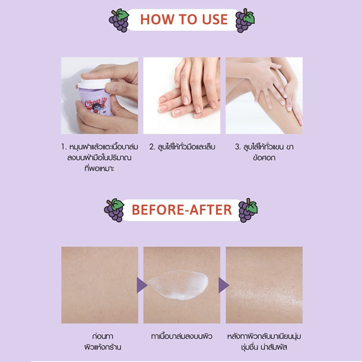 Cathy Doll Kakao Friends Sweet Grape Hand & Body Balm 60g เคที่ดอลล์ ครีมบำรุงมือเล็บ สวีทเกรป