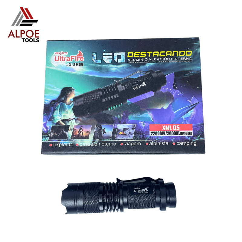 ไฟฉายแรงสูง หลอด Q5 พร้อมอุปกรณ์ชาร์จ รุ่น JX-SK68