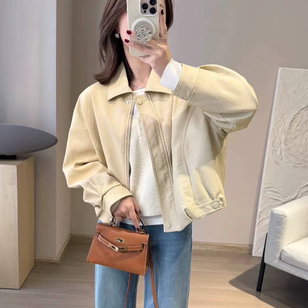 พร้อมส่งค่ะ งานเสื้อJacket หนังลูกวัวนิ่มแต่เอาอยู่ ซิปหน้ากระเป๋าจริงค่ะ