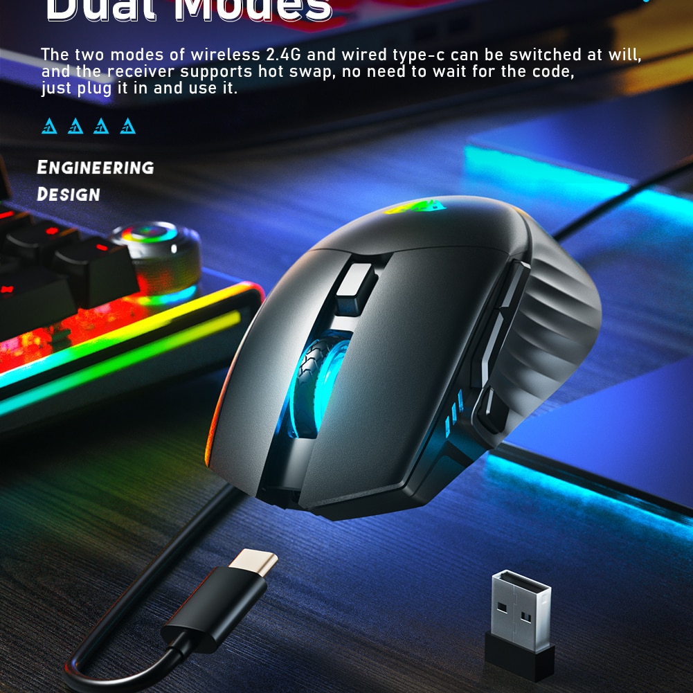 AULA SC520 WIRED & WIRELESS GAMING MOUSE (MACRO) SKU-03000