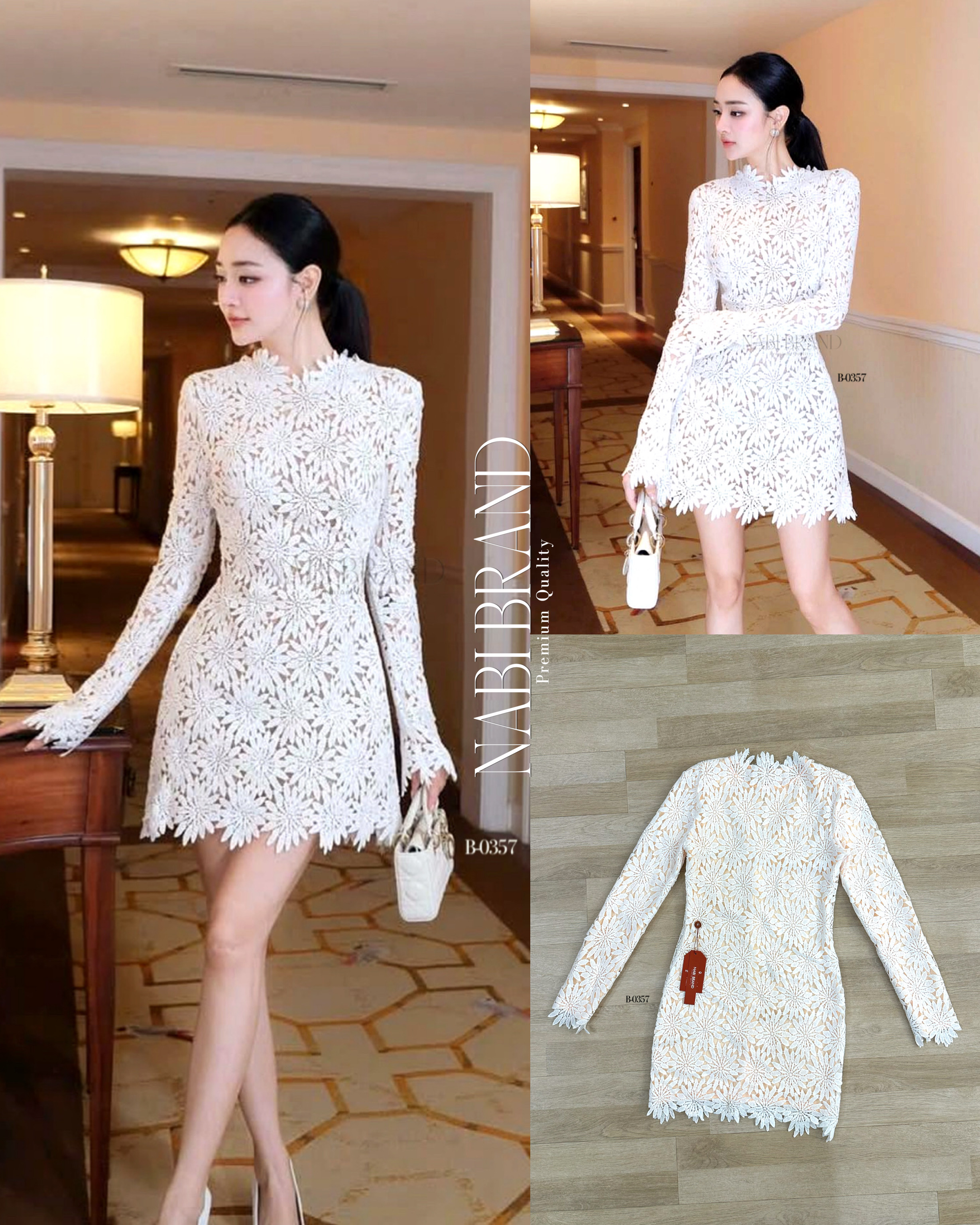 มินิเดรสลูกไม้แขนยาวสีขาว🤍สวยสุดจึ้ง ผ้าลูกไม้คุณภาพดี งานมีซับในแบบผ้ายืดเข้ารูปตามตัว งานซิบหลัง ลัคชูสุดๆกับชุดนี้ พลาดไม่ได้เลยนะคะสาวๆ🤍 #NABIBRAND #งานป้ายnabi #นาบีแบรนด์ #ชุดเดรส #เสื้อผ้างานป้าย #แฟชั่น #ootd #เดรสลูกไม้สั้น #ชุดผ้