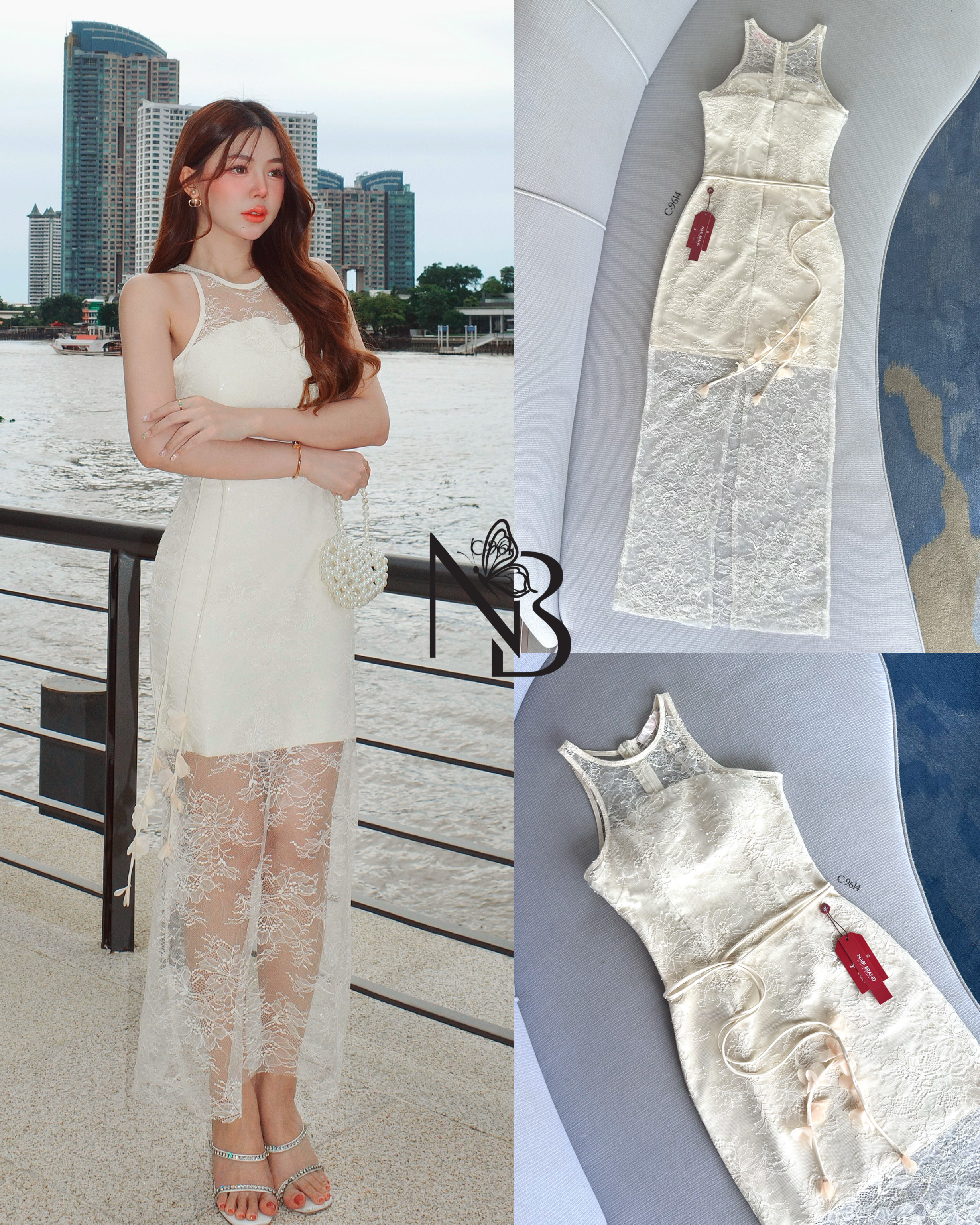 ชุดเดรสยาวสีครีม💛 ผ้าลูกไม้หรูพร้อมเชือกสายดอกไม้ 3D มีฟองน้ำและซับใน งานซิบด้านหลัง เดรสผ่าหลัง ออกงานหรือดินเนอร์ทานข้าวก็สวยเลิศ ห้ามพลาดเลยนะคะ ปังแน่นอน❤️ #NABIBRAND #งานป้ายnabi #นาบีแบรนด์ #เดรสยาวลูกไม้ #dinnerdress #ชุดเดรส #งานป้า