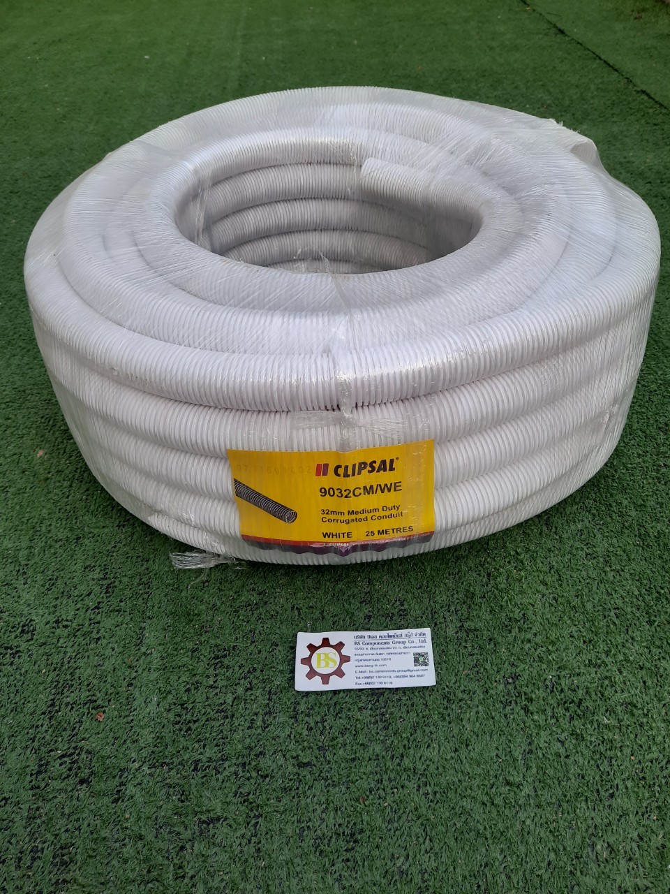 CLIPSAL : ท่อลูกฟูกสีขาว 32mm. 9032CM 25m/roll