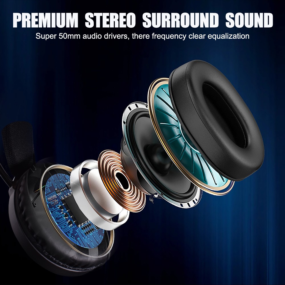 OKER G225 RGB HEADSET+MIC GAMING USB+3.5 HP-HM-OK-G225B