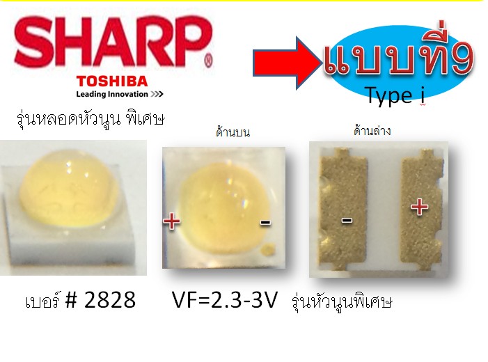 หลอด LED เบอร์ #9 หัวนูน(หนึ่งชุดมีสิบตัว)