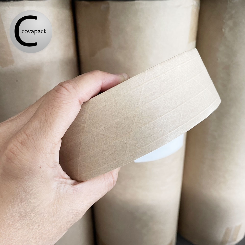 เทปกระดาษกาวใช้น้ำ มีเส้นใยเสริมแรง กว้าว 48cm(2") 14 ม้วน/กล่อง Reinforcement Water-Activated Gummed Paper Tape