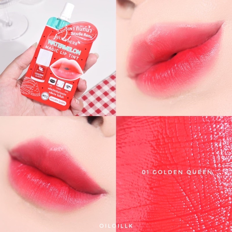 (1ซอง) ลิปทินท์แตงโม 3in1 2 g จุฬาเฮิร์บ Jula Herb Watermelon Magic Lip Tint