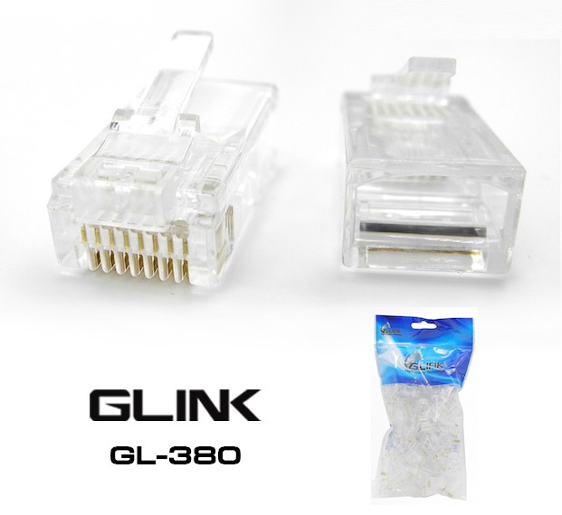 GLINK GL-380 JACK RJ45 CAT5 GLINK 100/pack หัวใส NW-GO-XX-00016
