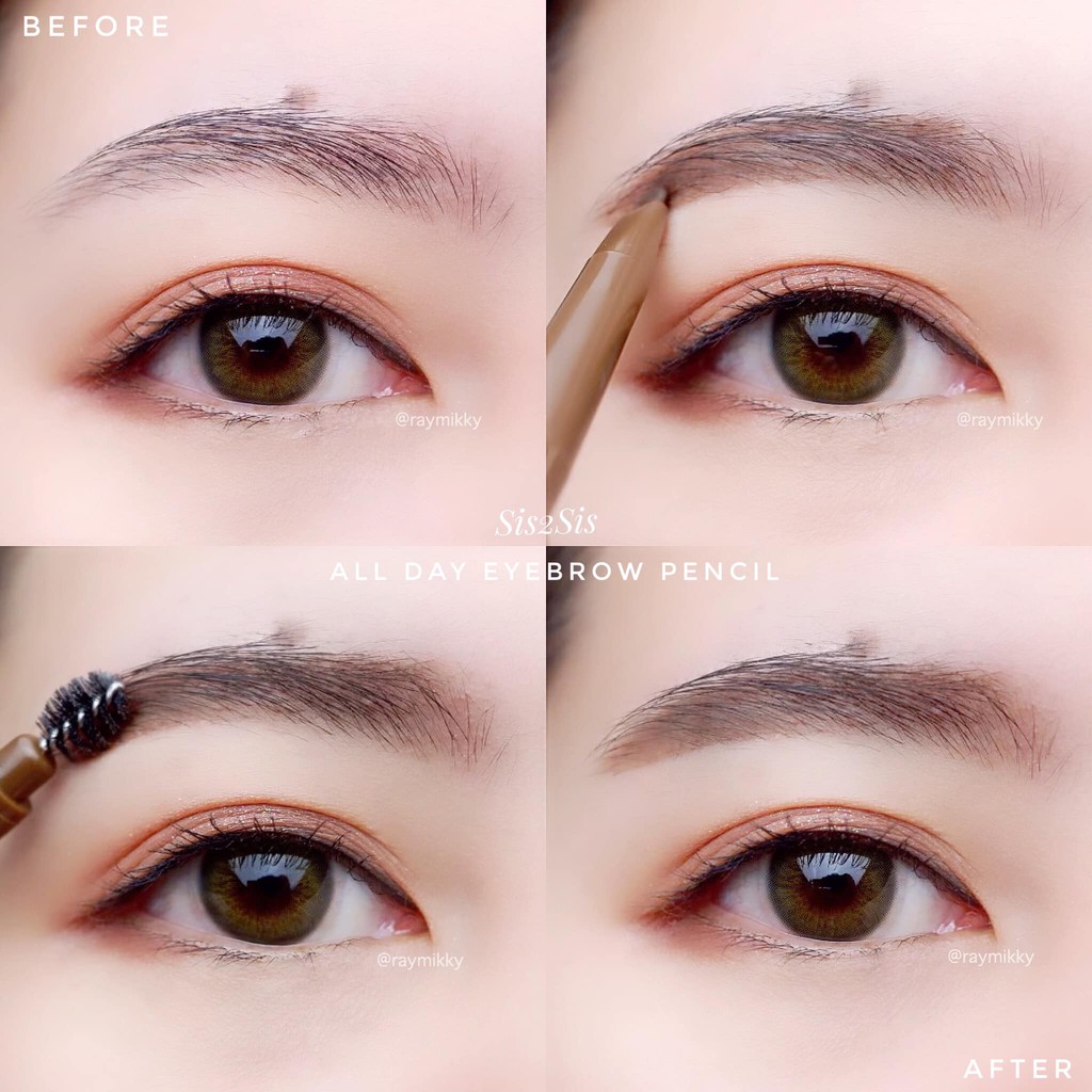 Sis2Sis All Day Eyebrow Pencil เบอร์ 01(ชิ้น) ซิสทูซิส ออล เดย์ อายโบรว์ เพนซิล 0.28 กรัม