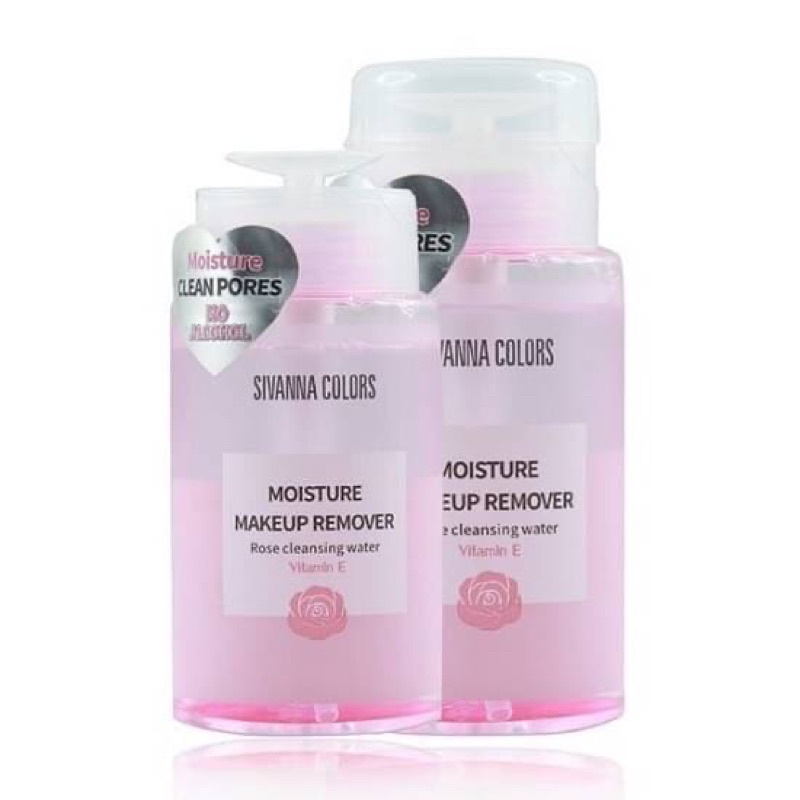 SIVANNA COLORS น้ำยาล้างเครื่องสำอาง 1 ขวด Moisture Makeup Remover Rose Cleaning Water 180ml HF103 เมคอัพ รีมูฟเวอร์