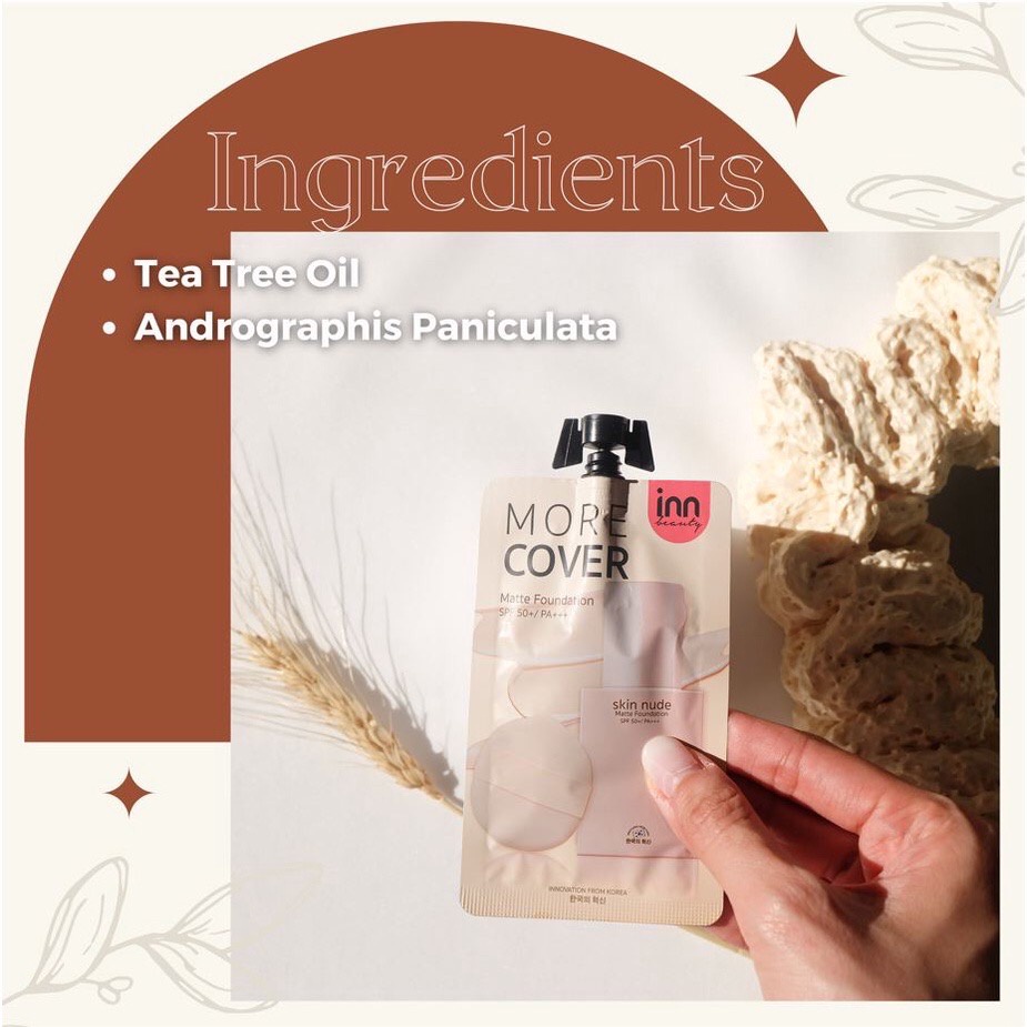 (1ซอง) Inn Beauty Skin Nude Matte Foundation อินน์ บิวตี้ สกิน นู้ด แมตต์ ฟาวเดชั่น 8 กรัม