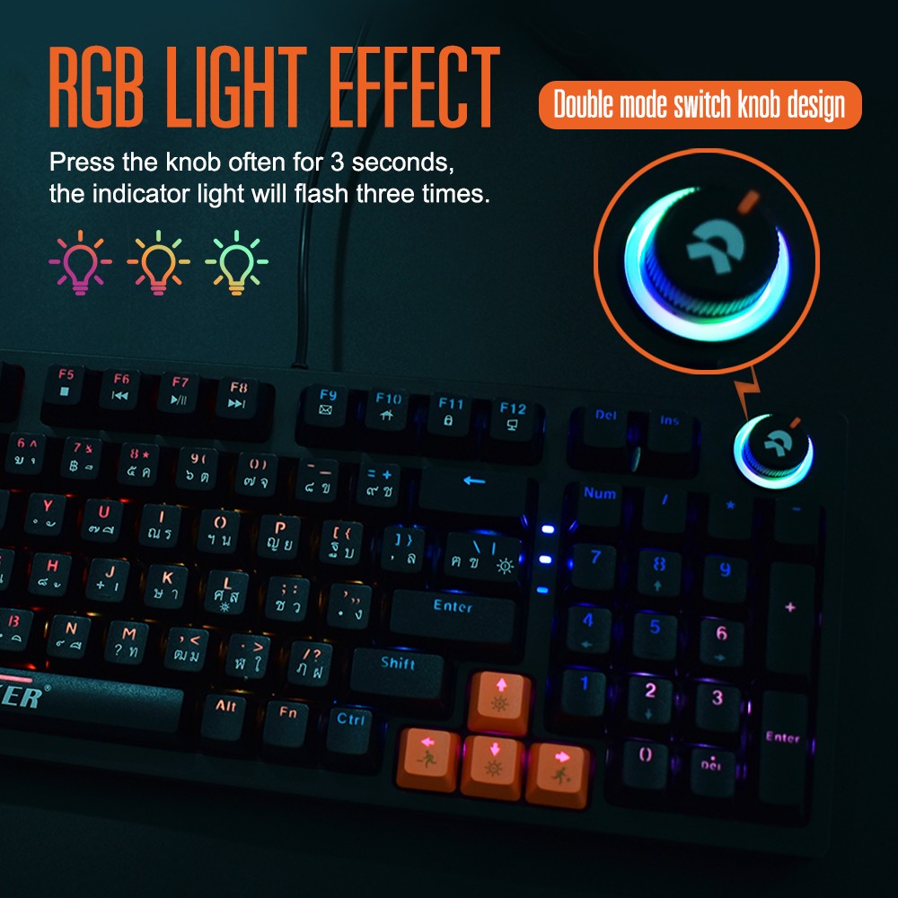 K460 OKER BACKLIT KEYBOARD MECHANICAL KB-UB-OK-460BK