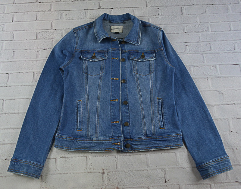 Universal Thread อกจริง38' (S) เสื้อแจ็คเก็ตยีนส์ เสื้อยีนส์แขนยาวหญิงชาย ผ้ายีนส์ยืด ไม่แข็งใส่สบาย มีกระเป๋าข้างนอกและใน ใส่คลุมกันแดด