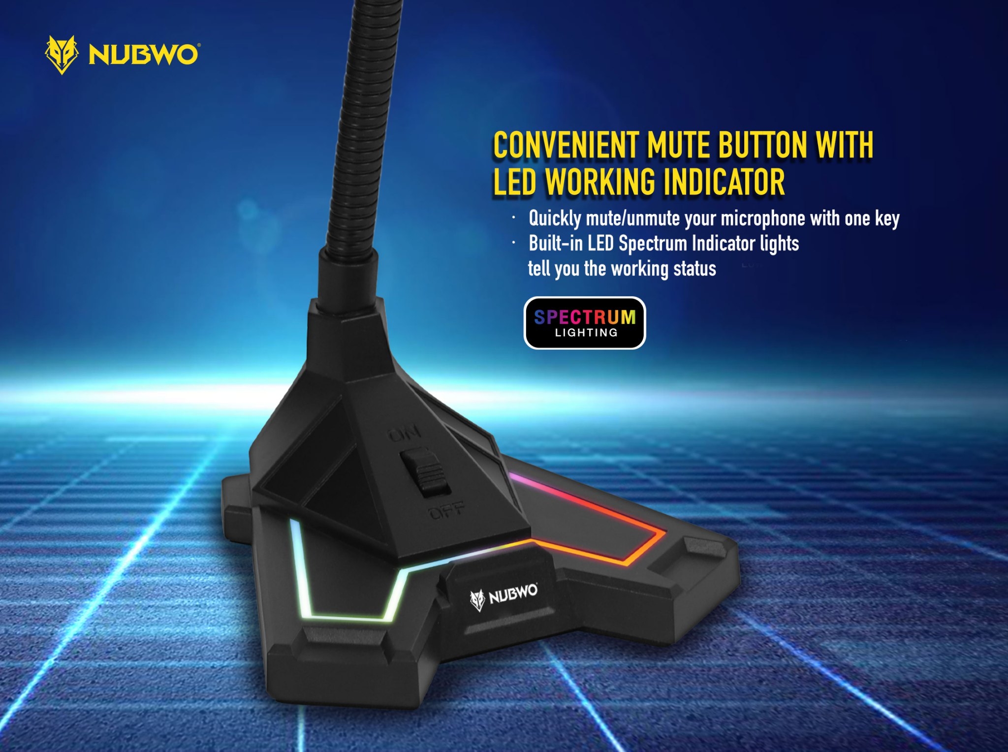 NUBWO Nubwo M-31 ไมโครโฟนเกมมิ่ง USB แบบตั้งโต๊ะ MI-NW-US-M31BK