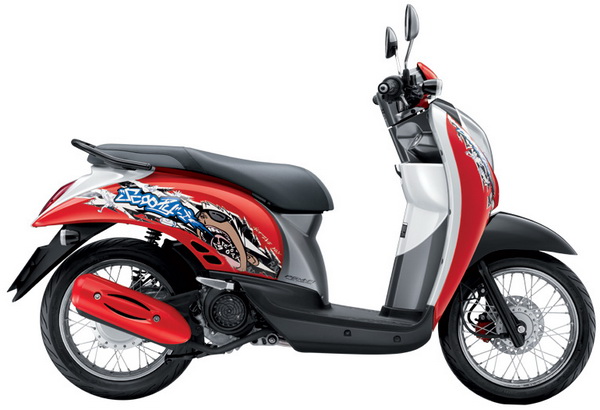 Sticker 3M HONDA Scoopy i ปี 2012 รุ่น 7 Active Boy ติดรถสี แดงดำ สติ๊กเกอร์แท้ 3เอ็ม ติดรถมอเตอร์ไซค์ ฮอนด้า สกู๊ปปี้