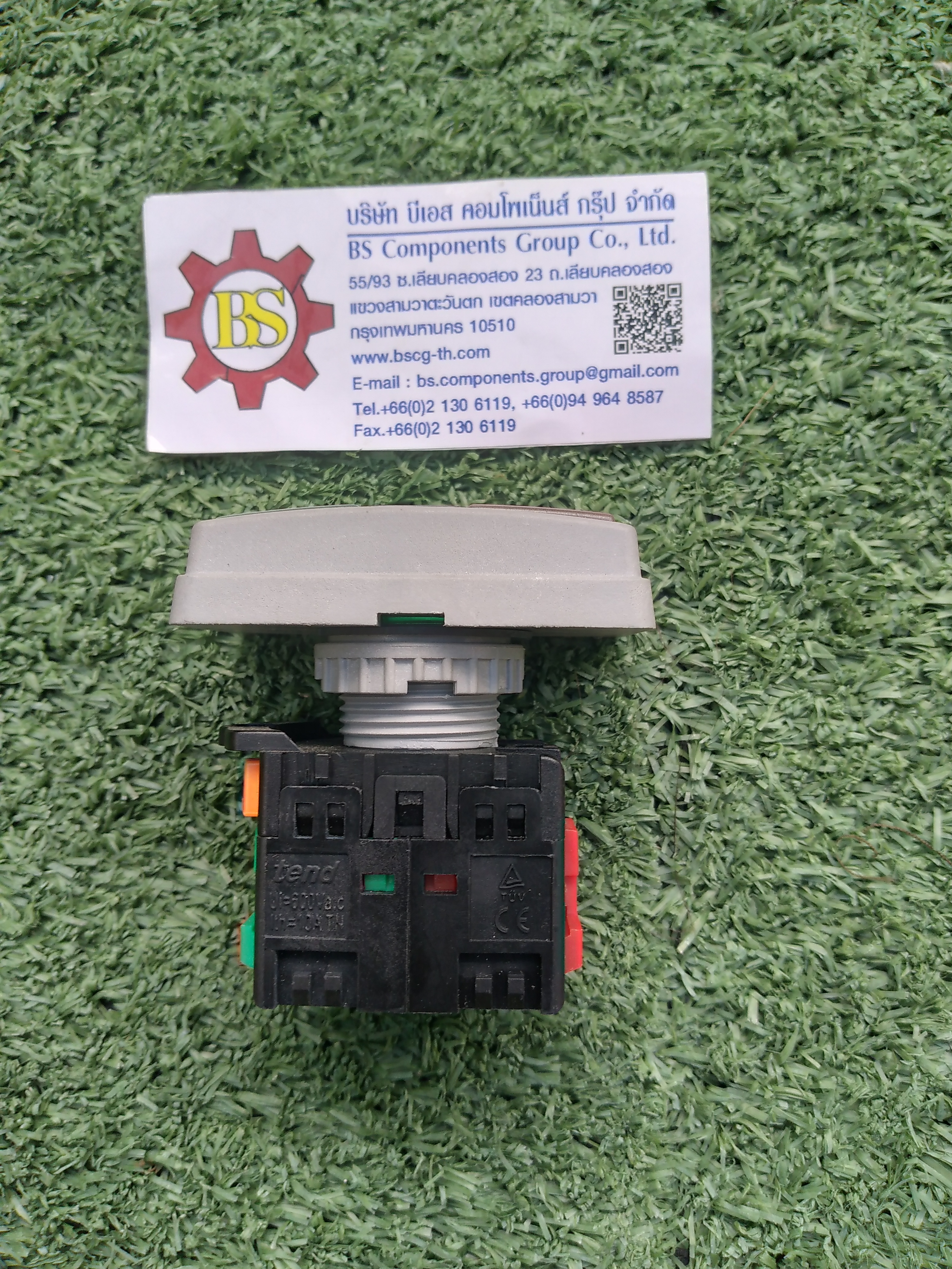 TEND : สวิตช์กด Twin ปิด-เปิด 25mm. 1NO+1NC สีเขียว