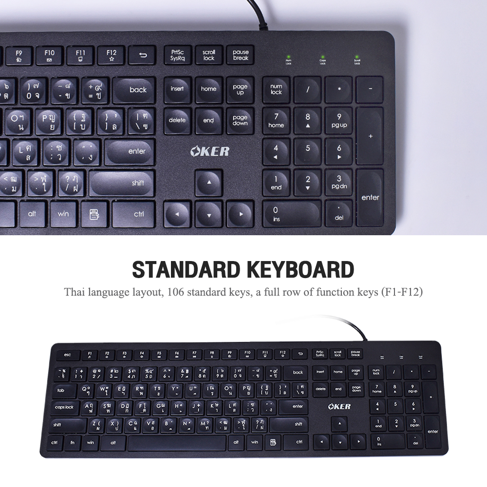 KM782 OKER SLIM KEYBOARD+MOUSE USB KB-KM-OK-K782B