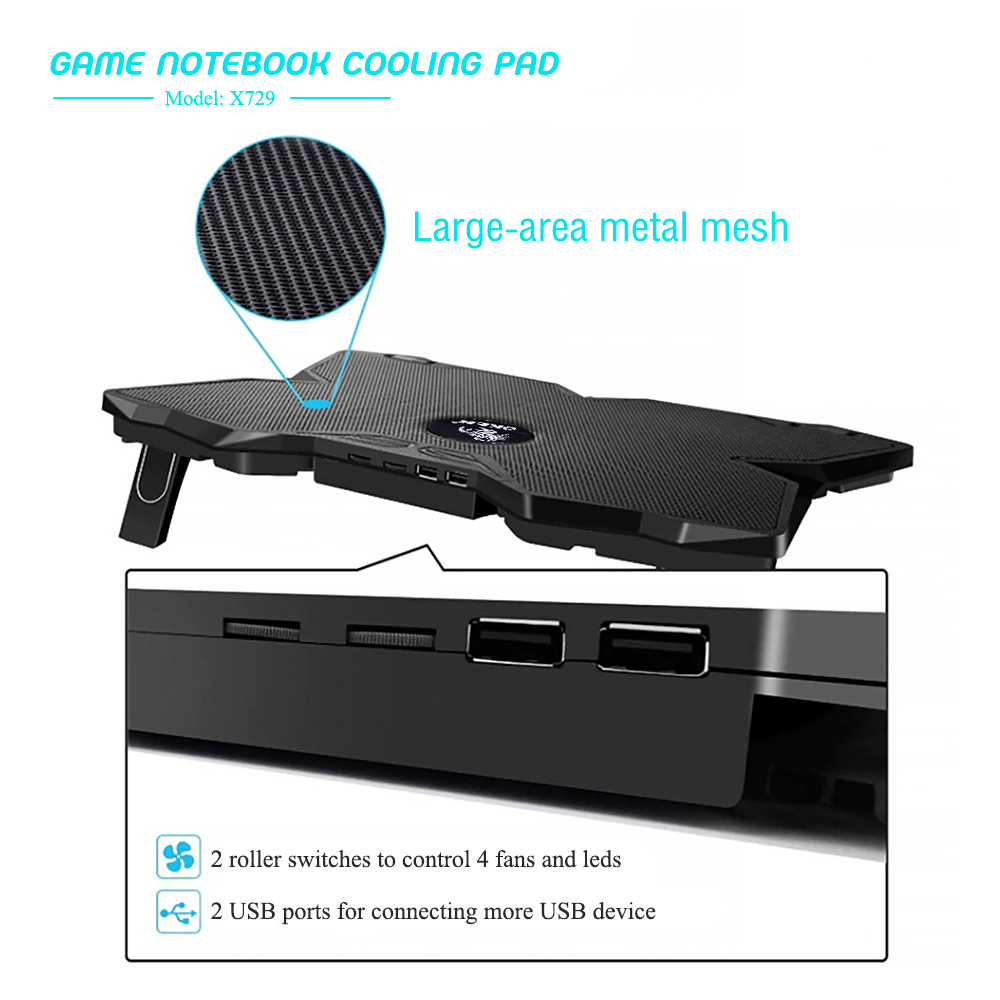 OKER X729 OKER 4 Big GAMING NOTEBOOK COOLING PAD FA-OK-NB-X729B