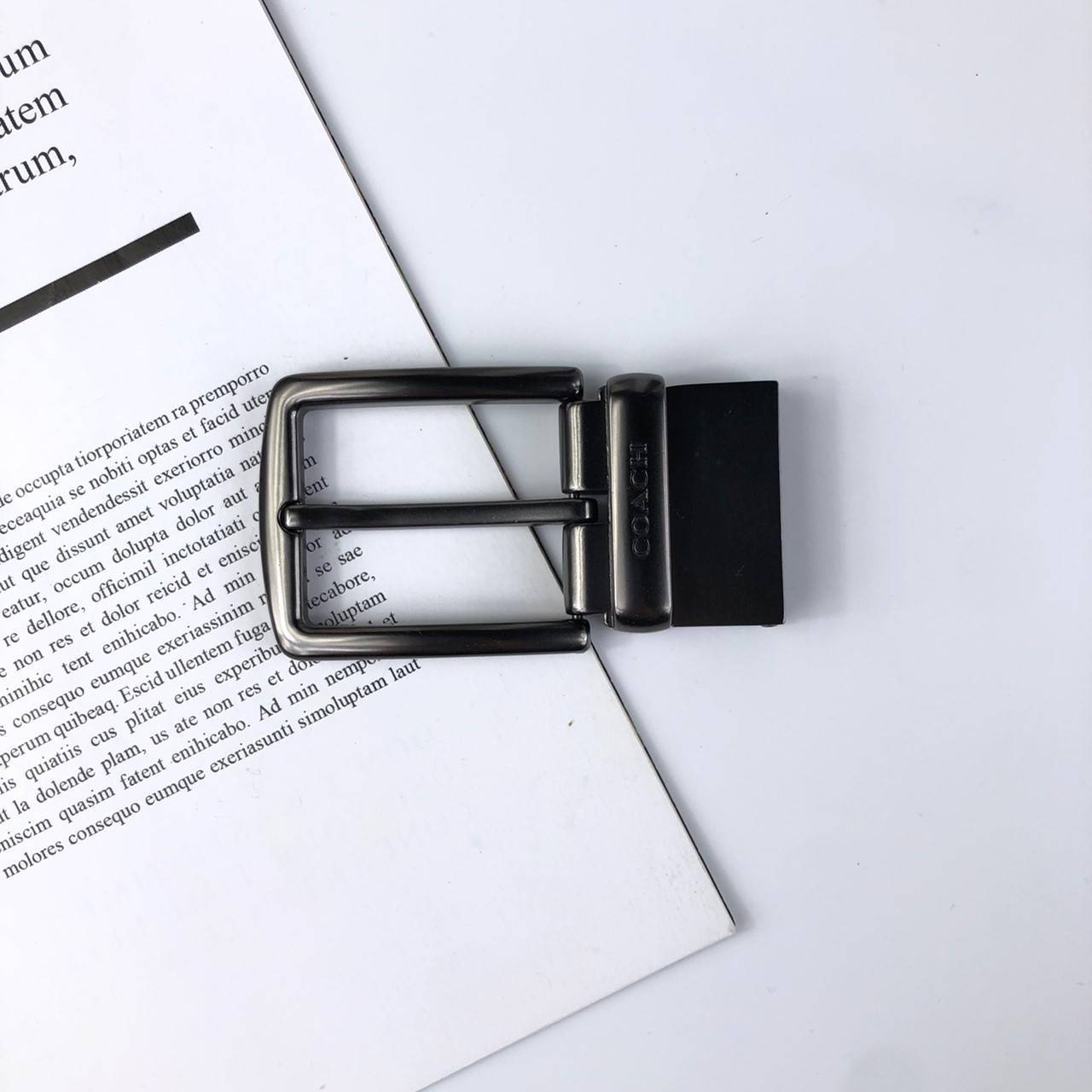 Coach Belt for men เข็มขัดผู้ชายแบรนด์เนมแท้โค้ช-สีดำเทาลายC