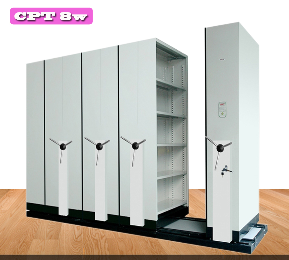 ตู้รางเลื่อน CPT 8W แบบมือพวงมาลัย 8 ตู้