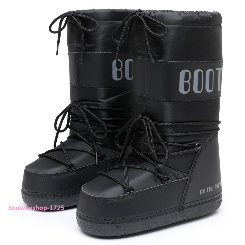 รองเท้าสกีแบบคนดัง Snow Boot บูทกันหนาวใส่เล่นสกี หิมะ แบบพื้นหนาอินเทรนด์ บูทสูงกลางน่องรองเท้าบูทสำหรับผู้หญิง ซับในหนากันหนาวติดลบ 40 กันน้ำ กันลื่น มี 3 สี 6 ลายให้เลือก ไซ 35 ถึง 42
