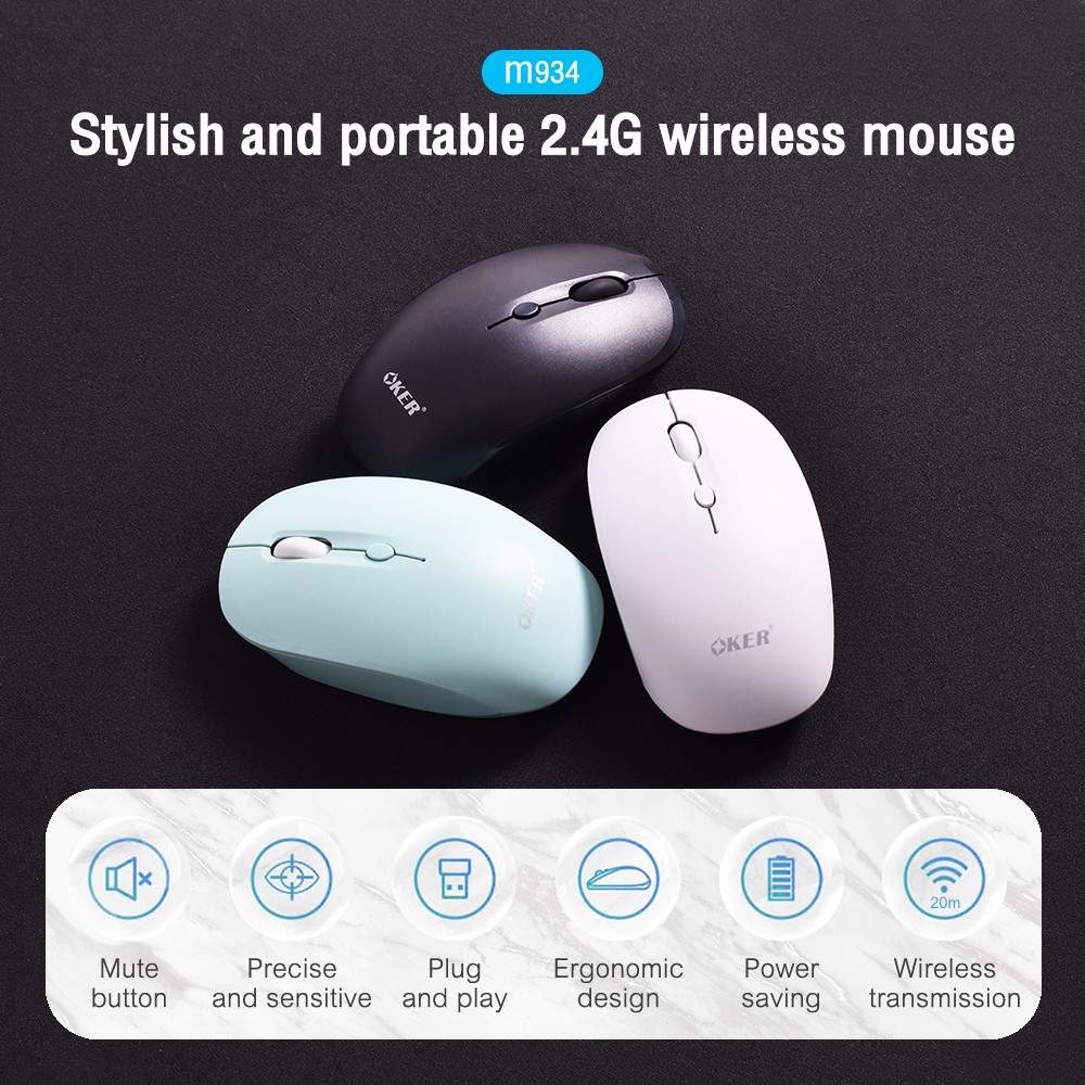 OKER M934 WIRELESS MOUSE 3200DPI เม้าท์ไร้สาย SKU-02954
