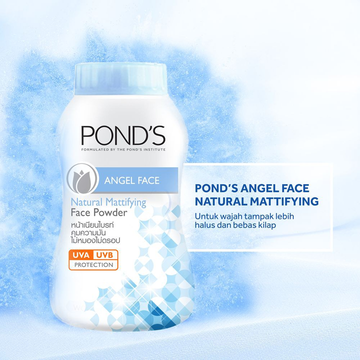 Pond’s Angel Face Natural Mattifying 50g x 6 ชิ้น แป้งหน้าเนียนไบรท์ พอนด์ส