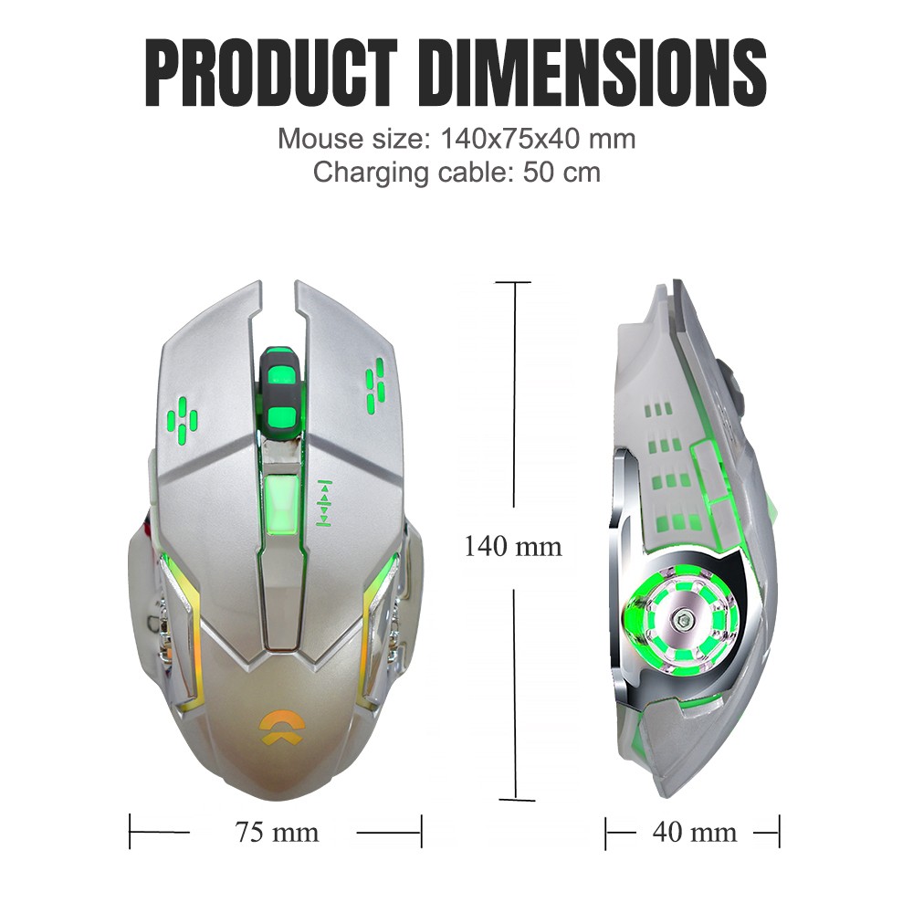 OKER G95 WIRELESS MOUSE 2400DPI เม้าท์ไร้สาย ไฟ7สี RECHARGEABLE SKU-02958