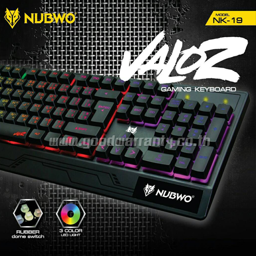 NK-19 NUBWO VALOZ KEYBOARD 3COLOR LED LIGHT KB-UB-NW-NK19B